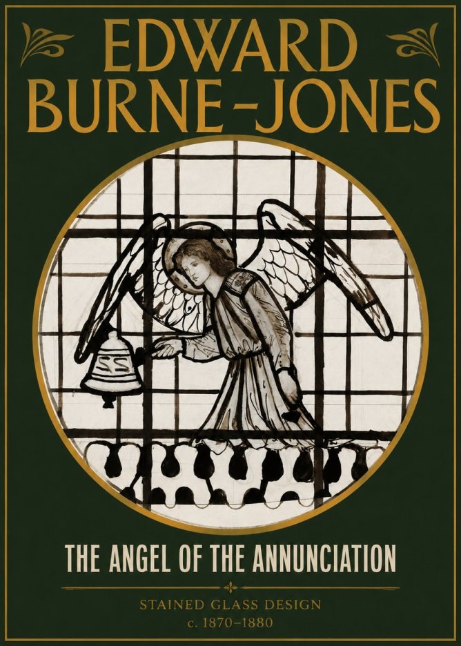 Edward Burne-Jones The Angel of the Annunciation (Stained Glass Design) No2 - Poszter