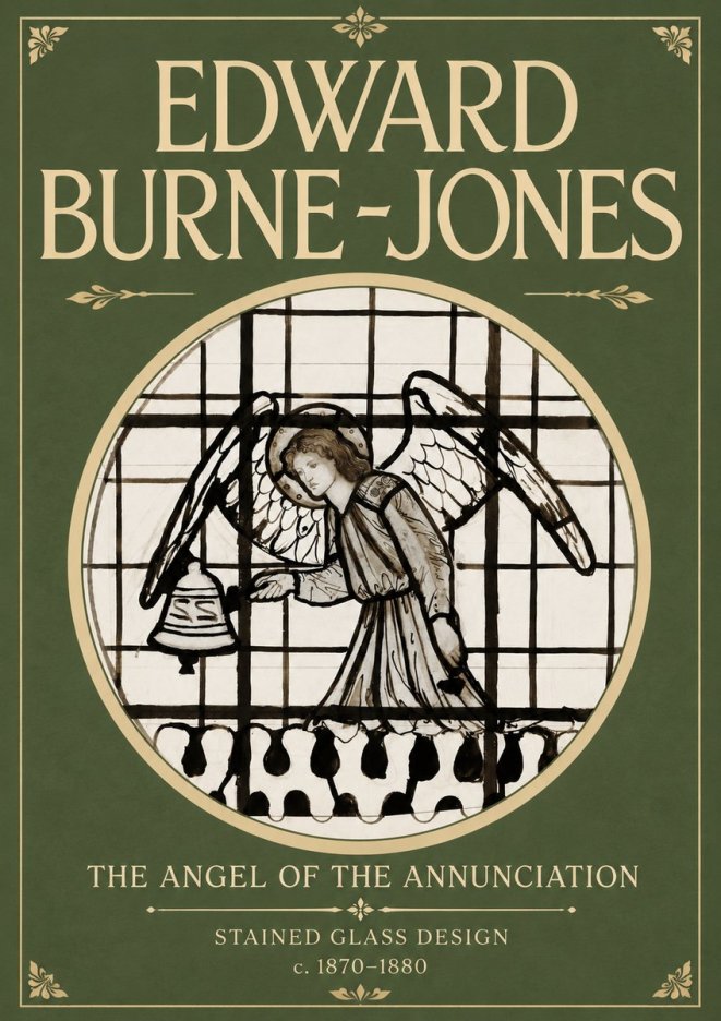 Edward Burne-Jones The Angel of the Annunciation (Stained Glass Design) No4 - Poszter