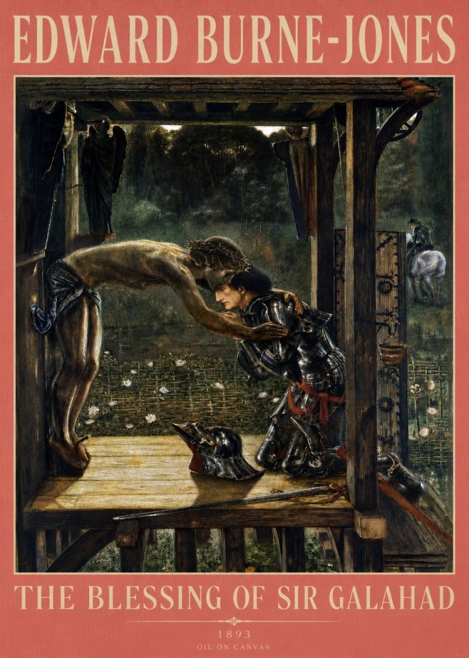Edward Burne-Jones The Blessing of Sir Galahad No3 - Poszter
