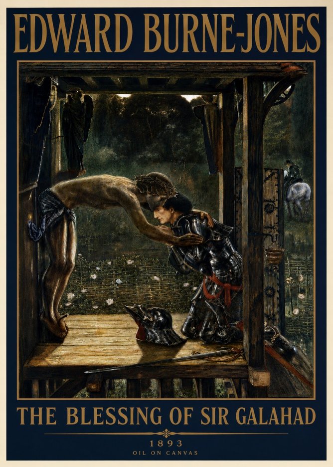 Edward Burne-Jones The Blessing of Sir Galahad No4 - Poszter