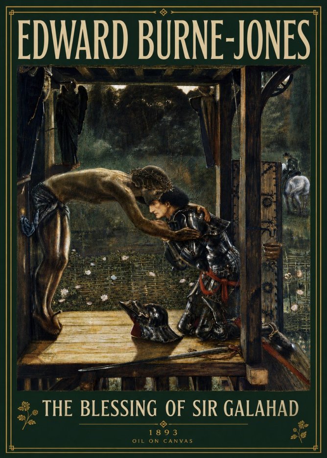 Edward Burne-Jones The Blessing of Sir Galahad No5 - Poszter