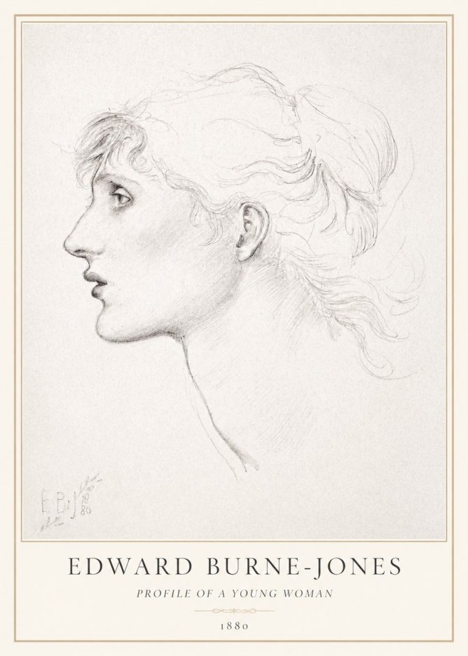 Edward Burne-Jones Profile of a Young Woman No1 - Poszter