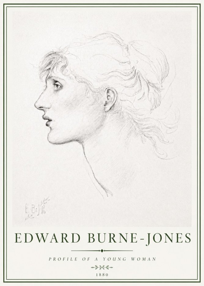 Edward Burne-Jones Profile of a Young Woman No4 - Poszter