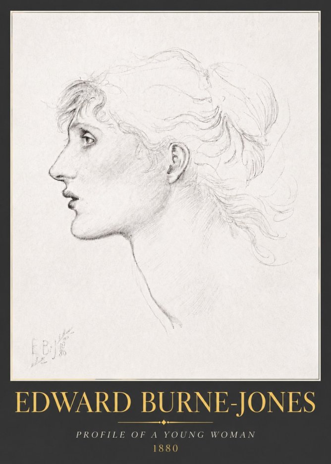 Edward Burne-Jones Profile of a Young Woman No5 - Poszter