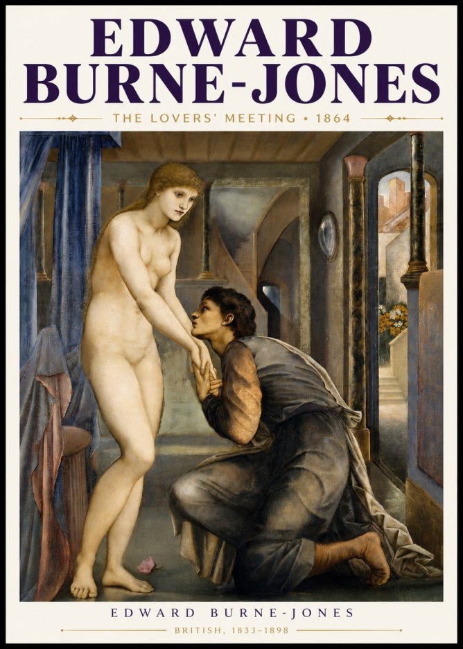 Edward Burne-Jones The Lovers' Meeting No5 - Poszter