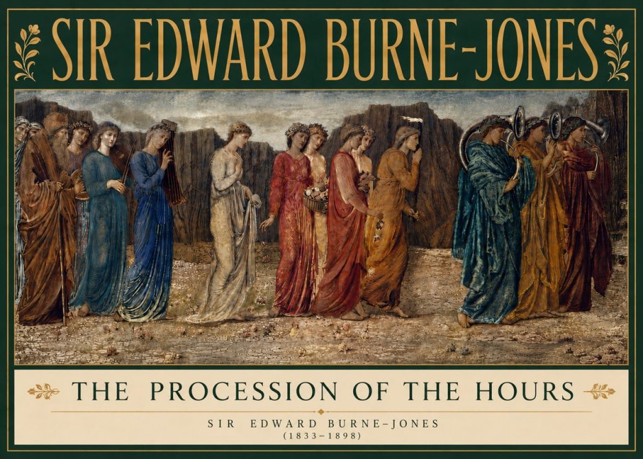 Edward Burne-Jones The Procession of the Hours No5 - Poszter