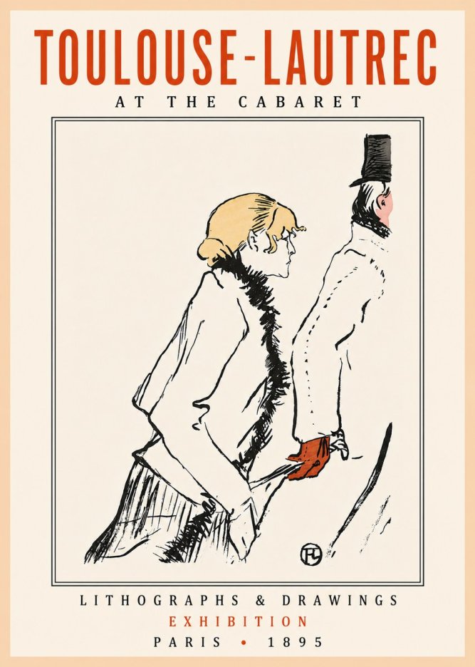 Toulouse-Lautrec At the Cabaret No5 - Poszter