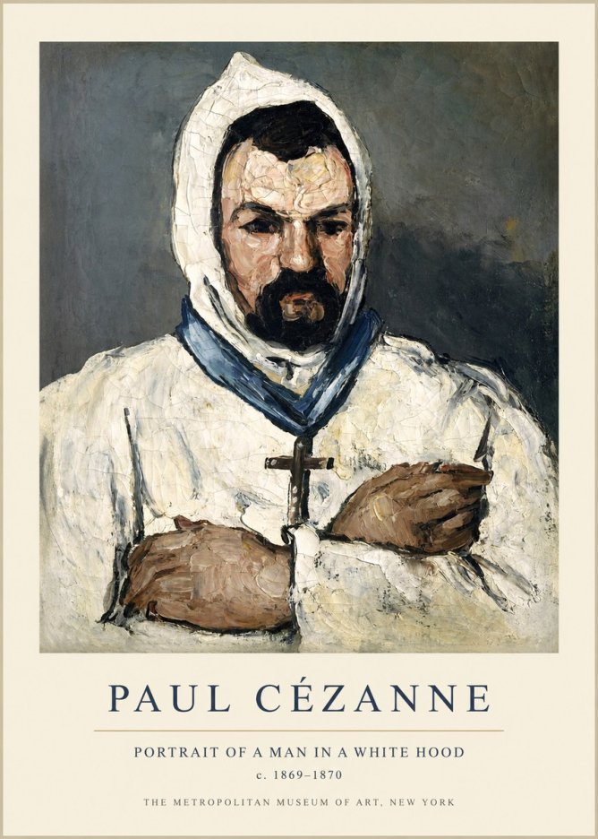 Paul Cézanne Portrait of a Man in a White Hood No1 - Poszter