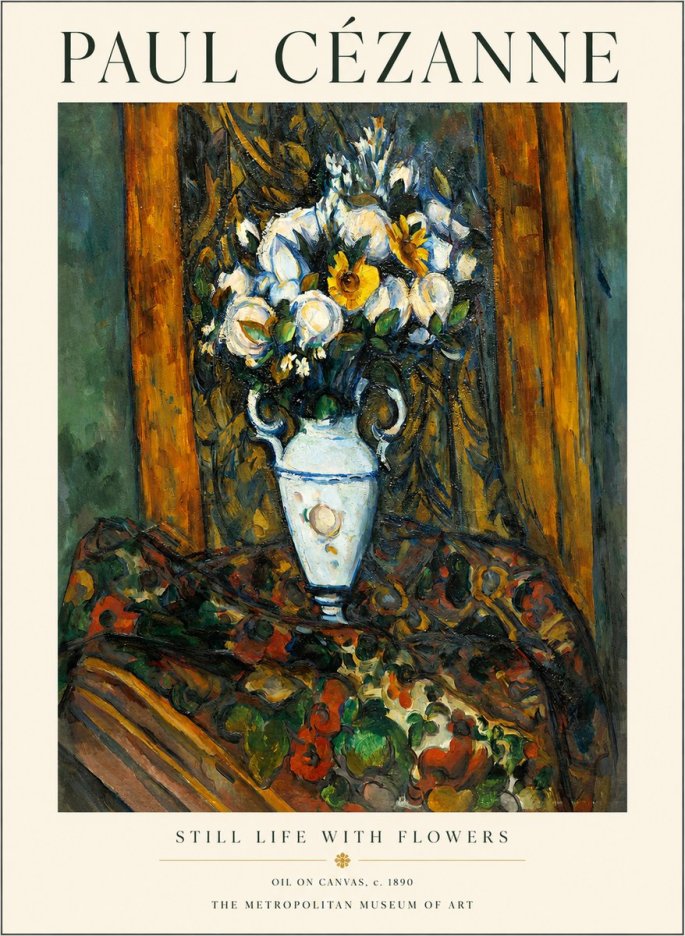 Paul Cézanne Still Life with Flowers No1 - Poszter