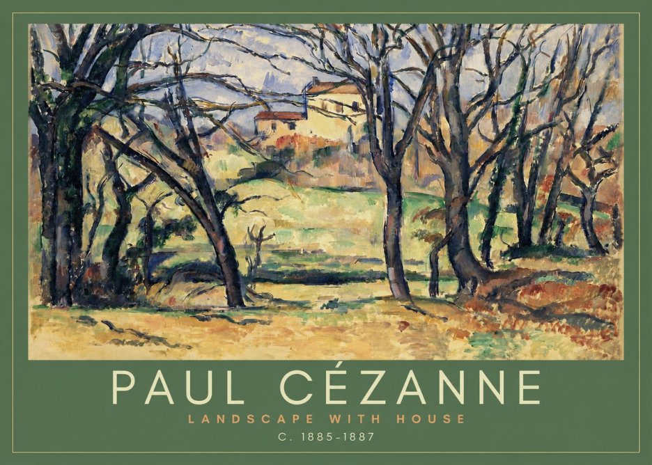 Paul Cézanne Landscape with House No2 - Poszter