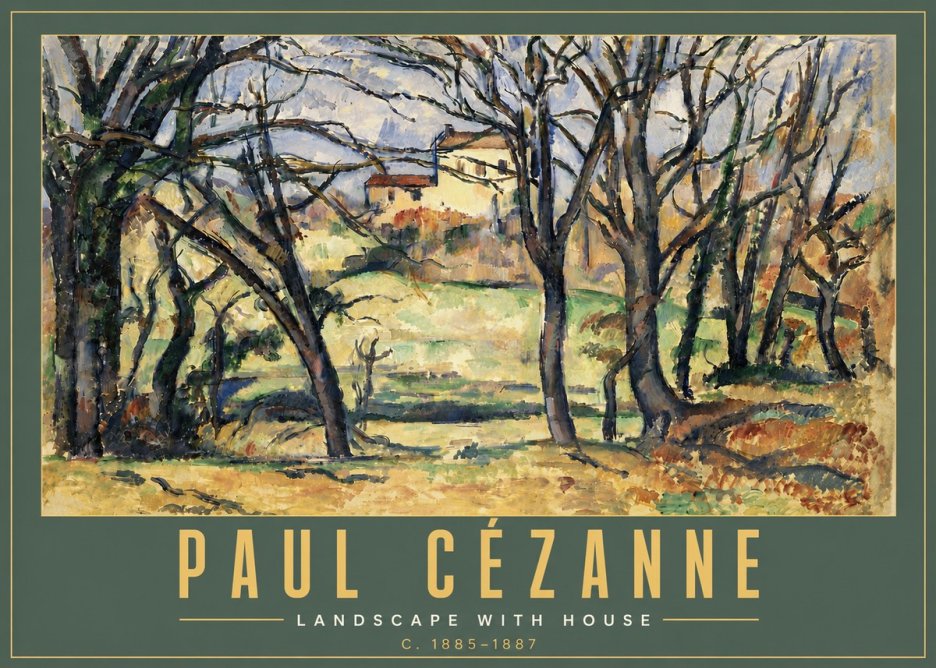 Paul Cézanne Landscape with House No6 - Poszter