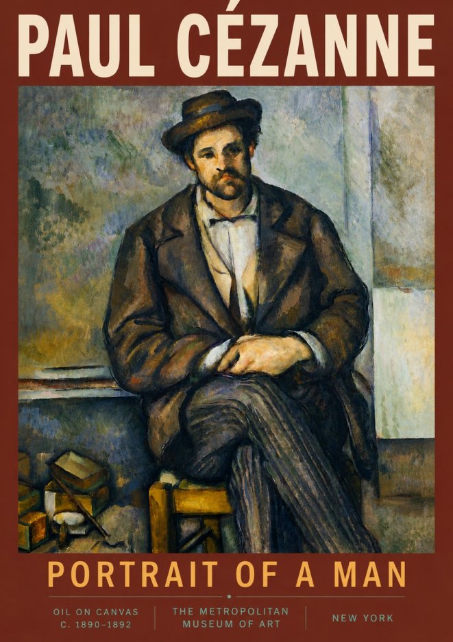 Paul Cézanne Portrait of a Man III No6 - Poszter