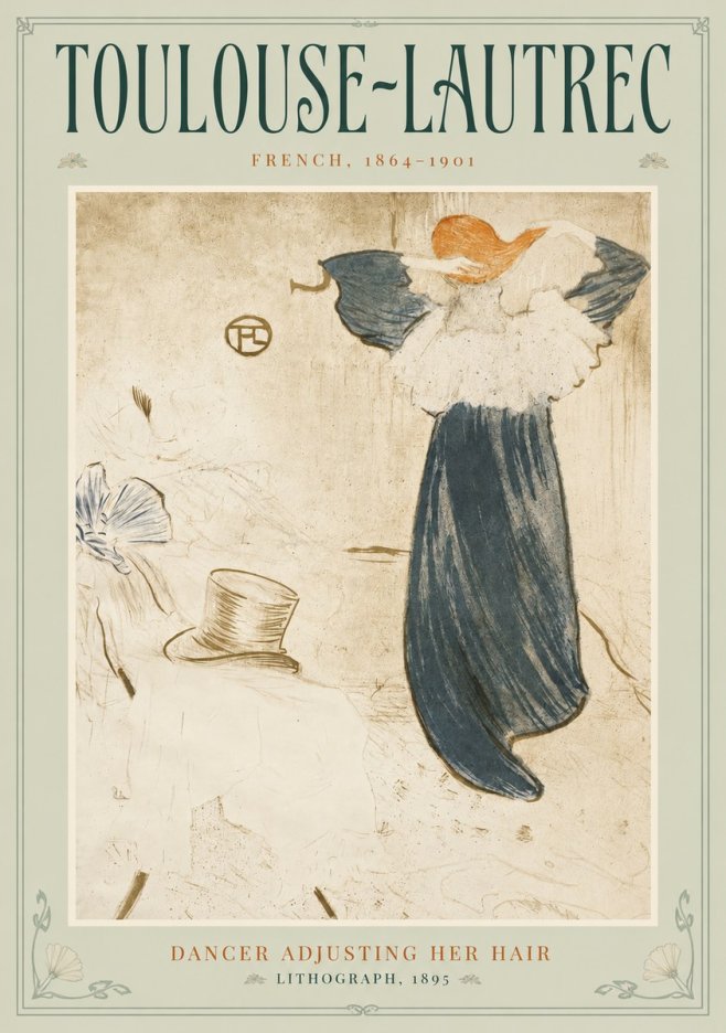 Toulouse-Lautrec Dancer Adjusting Her Hair No3 - Poszter