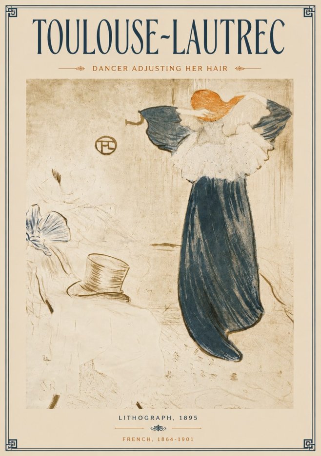 Toulouse-Lautrec Dancer Adjusting Her Hair No5 - Poszter