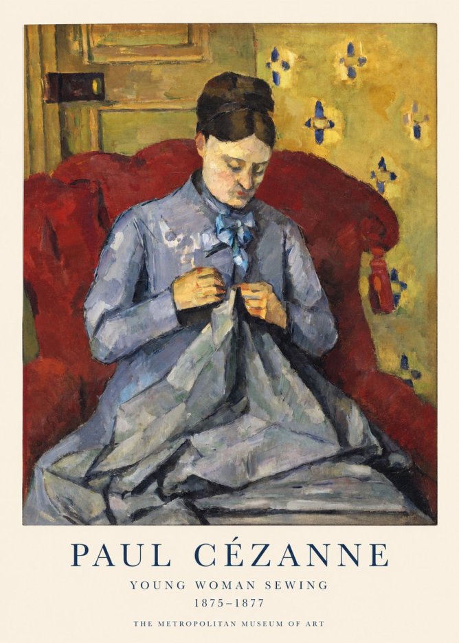 Paul Cézanne Young Woman Sewing No1 - Poszter