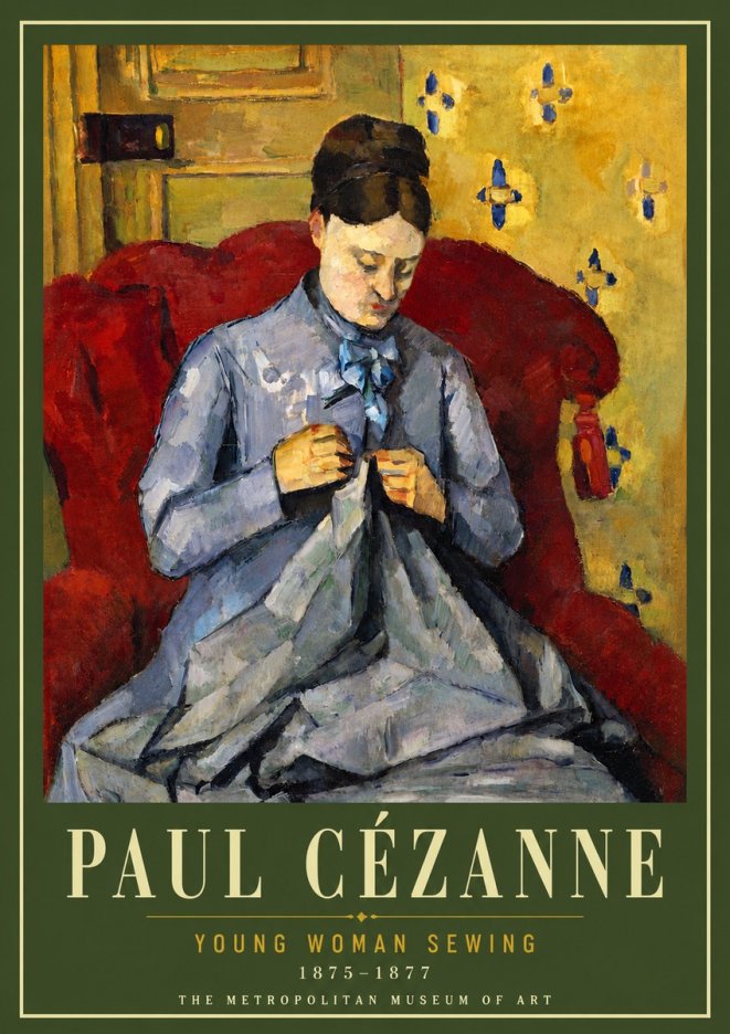 Paul Cézanne Young Woman Sewing No6 - Poszter
