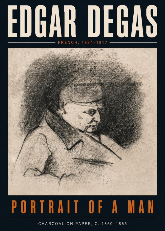 Edgar Degas Portrait of a Man No3 - Poszter