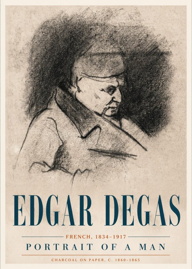 Edgar Degas Portrait of a Man No4 - Poszter