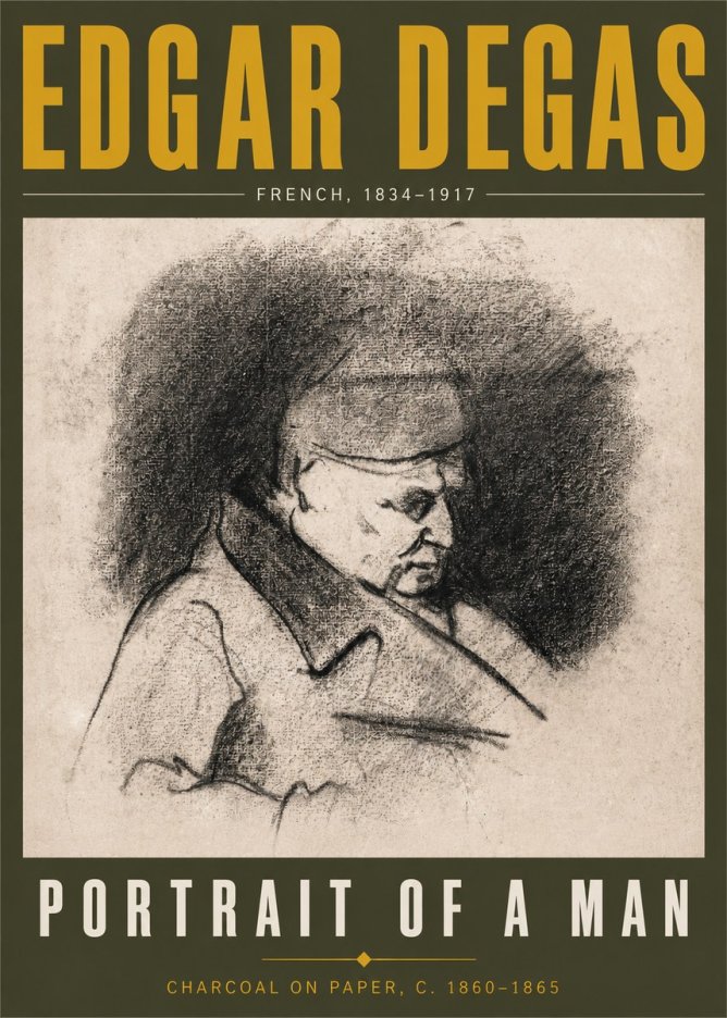 Edgar Degas Portrait of a Man No5 - Poszter
