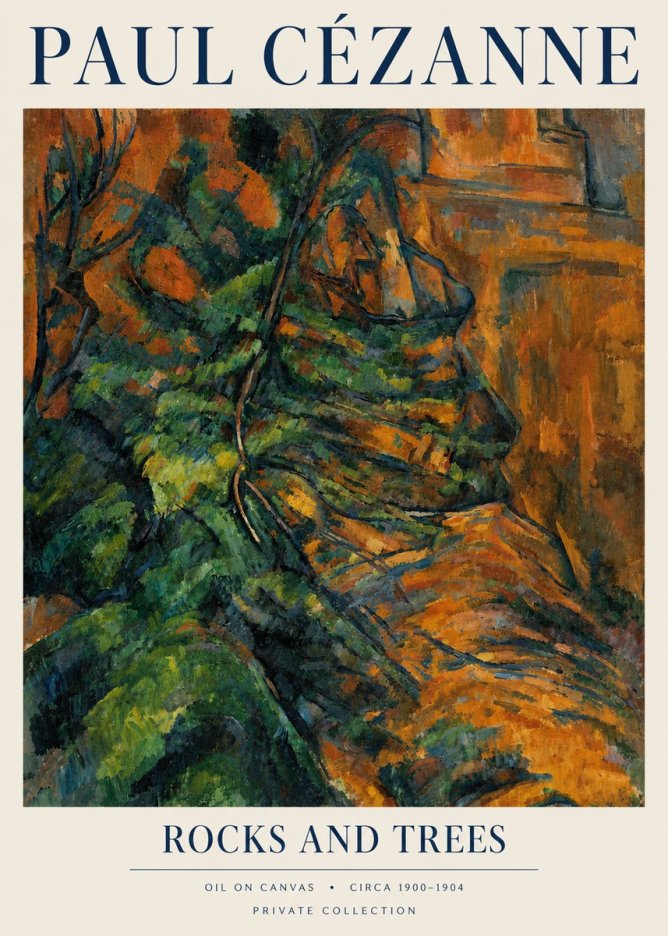 Paul Cézanne Rocks and Trees IV No3 - Poszter