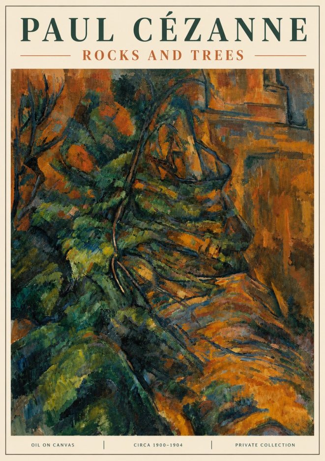Paul Cézanne Rocks and Trees IV No4 - Poszter