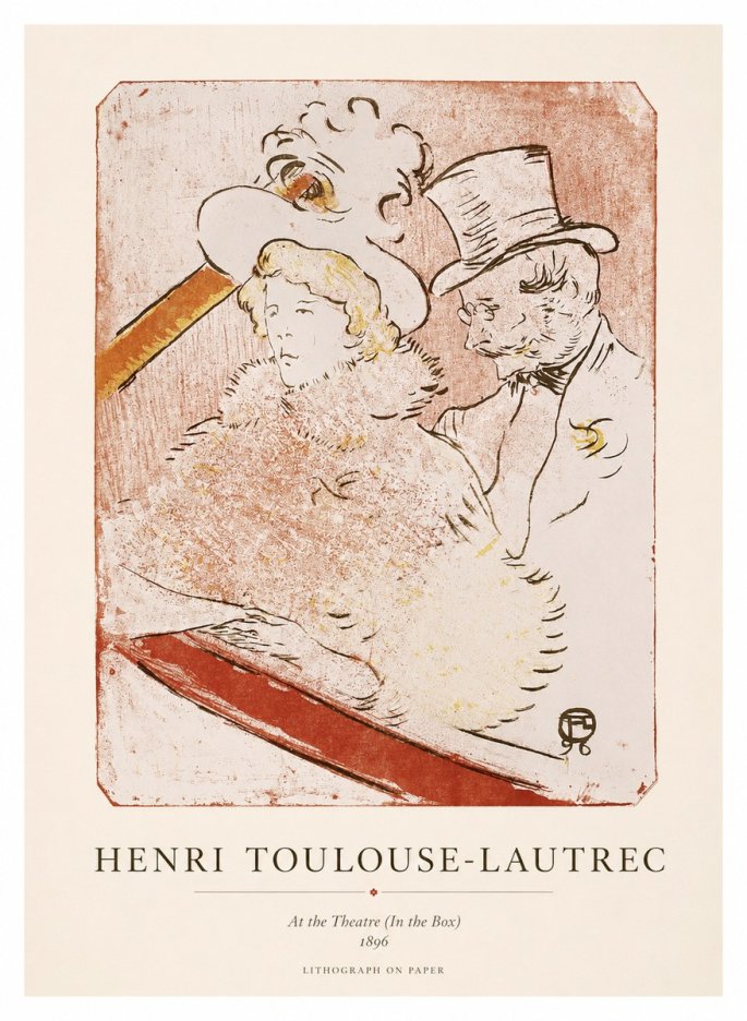 Toulouse-Lautrec At the Theatre (in the Box) No1 - Poszter