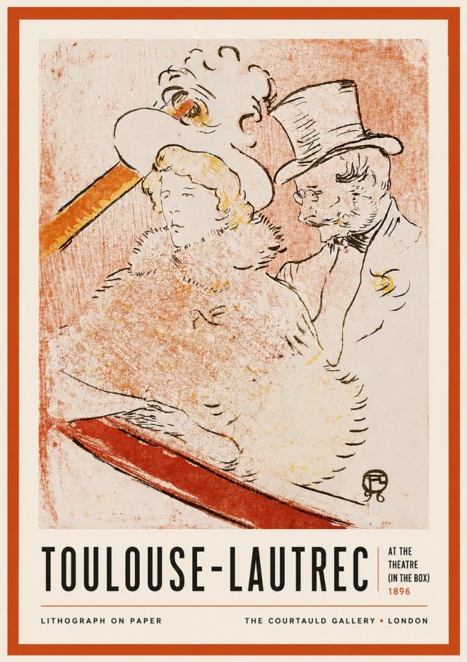Toulouse-Lautrec At the Theatre (in the Box) No4 - Poszter