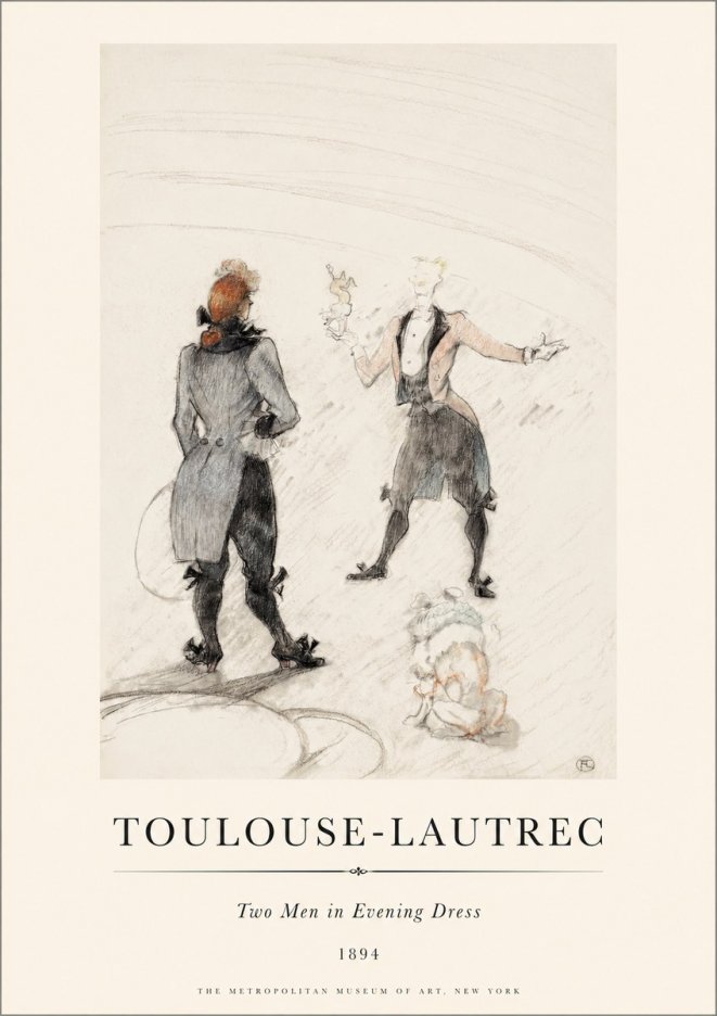 Toulouse-Lautrec Two Men in Evening Dress No1 - Poszter
