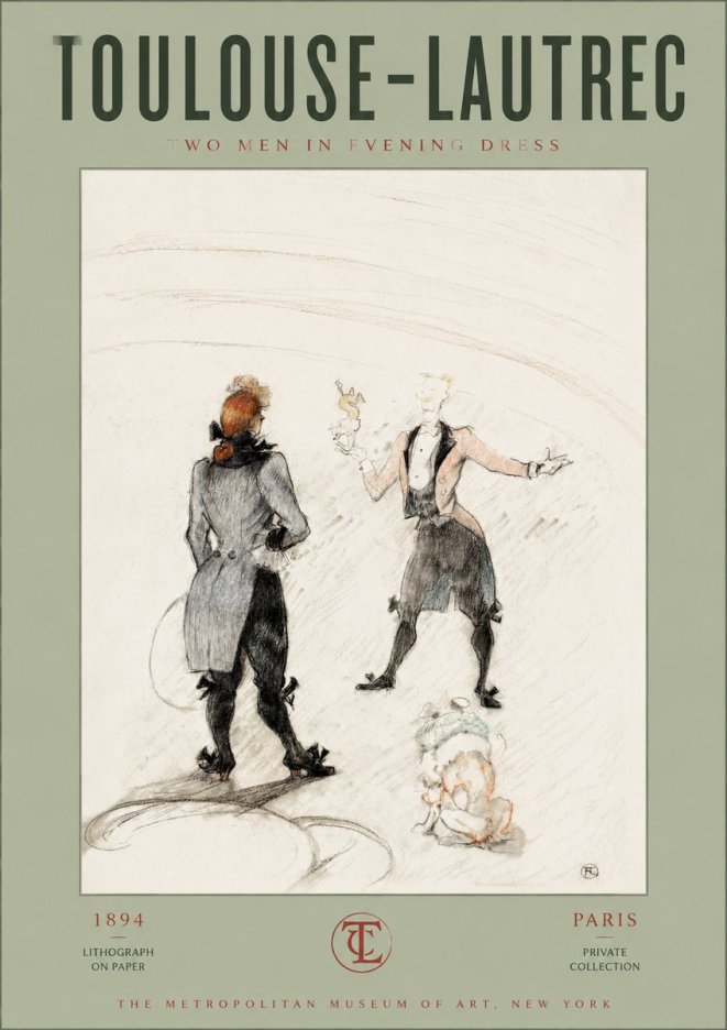 Toulouse-Lautrec Two Men in Evening Dress No2 - Poszter