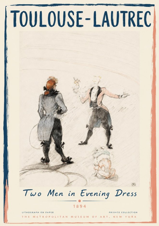 Toulouse-Lautrec Two Men in Evening Dress No3 - Poszter