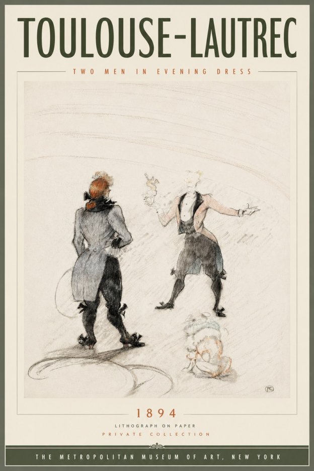 Toulouse-Lautrec Two Men in Evening Dress No5 - Poszter
