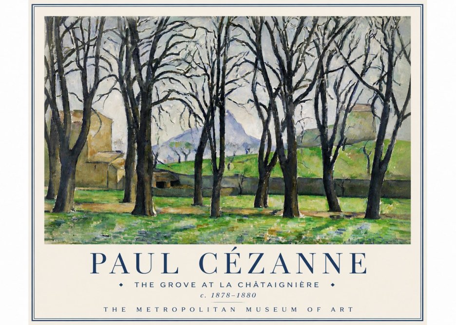 Paul Cézanne The Grove at La Châtaignière No3 - Poszter