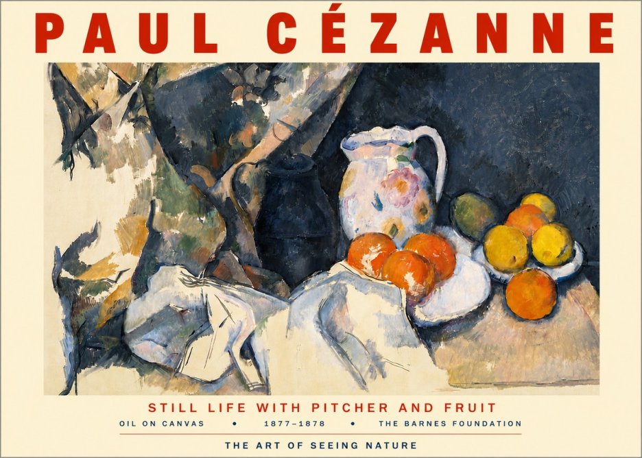Paul Cézanne Still Life with Pitcher and Fruit No3 - Poszter