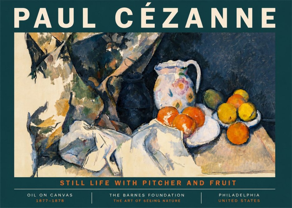 Paul Cézanne Still Life with Pitcher and Fruit No4 - Poszter
