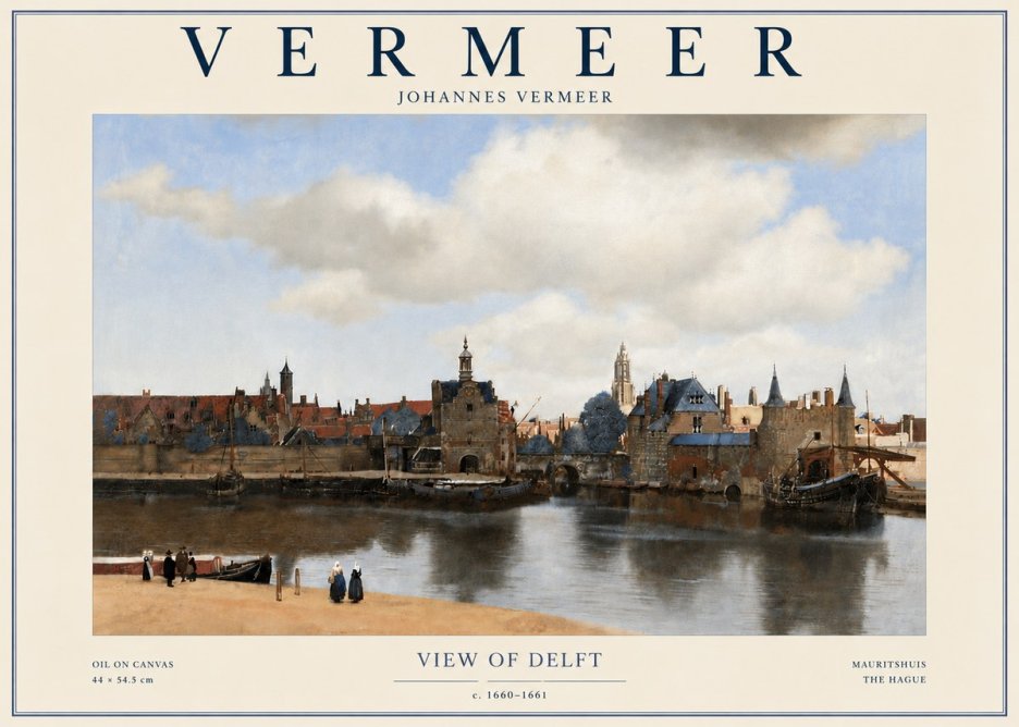 Vermeer View of Delft No6 - Poszter