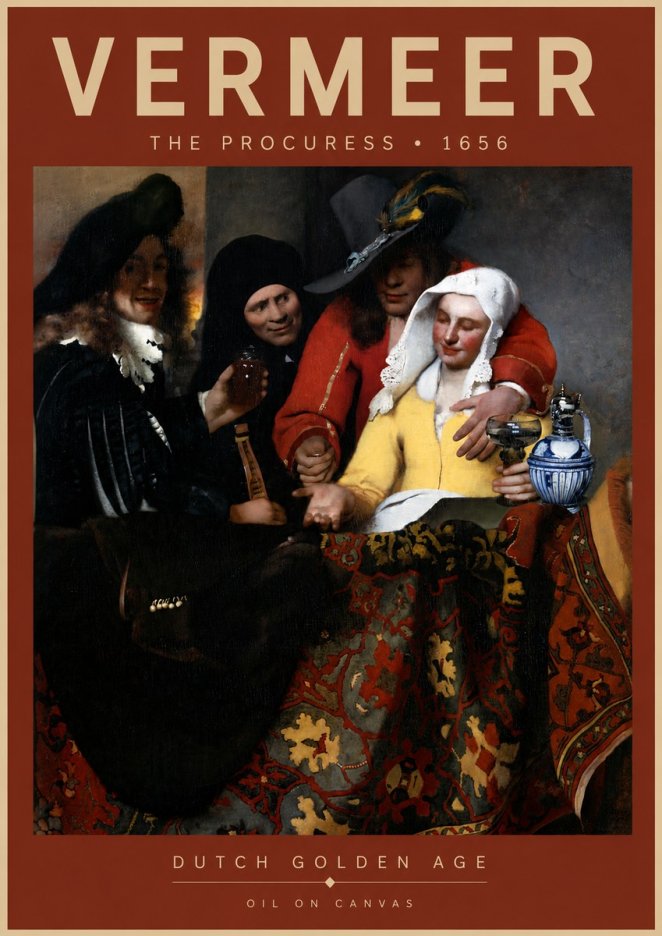 Vermeer The Procuress No4 - Poszter