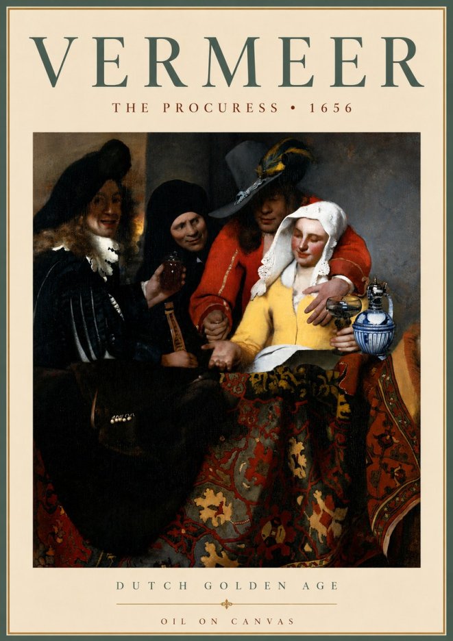 Vermeer The Procuress No6 - Poszter