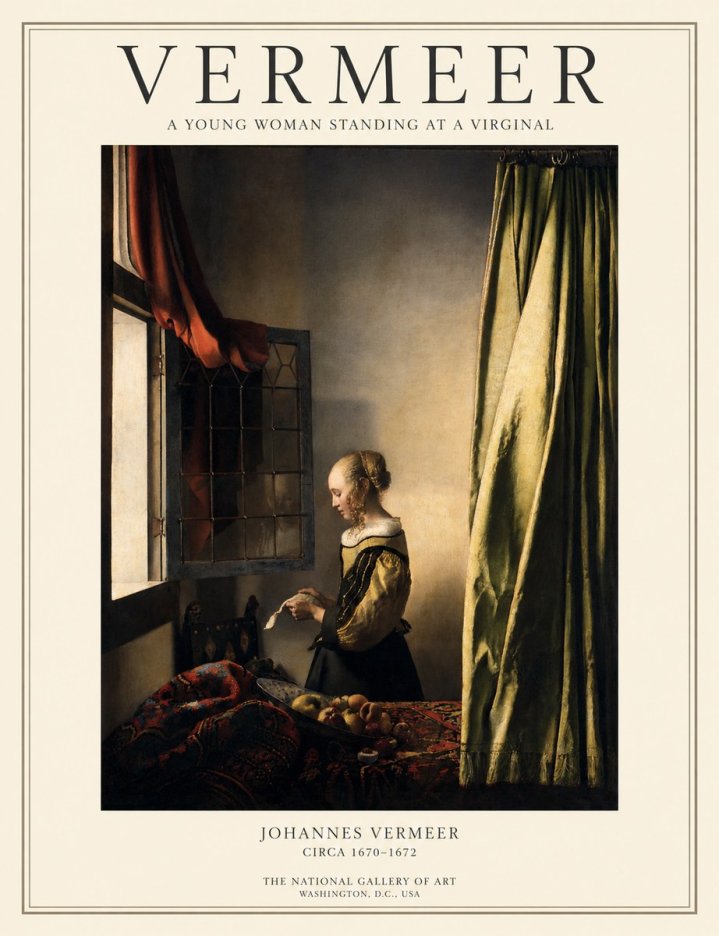 Vermeer A Young Woman Standing at a Virginal No1 - Poszter
