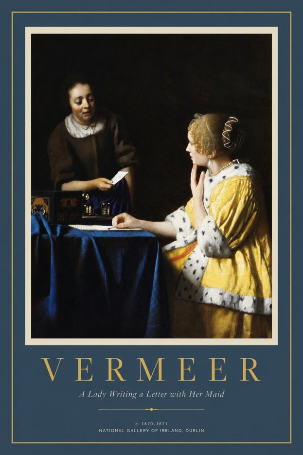 Vermeer A Lady Writing a Letter with Her Maid II No2 - Poszter