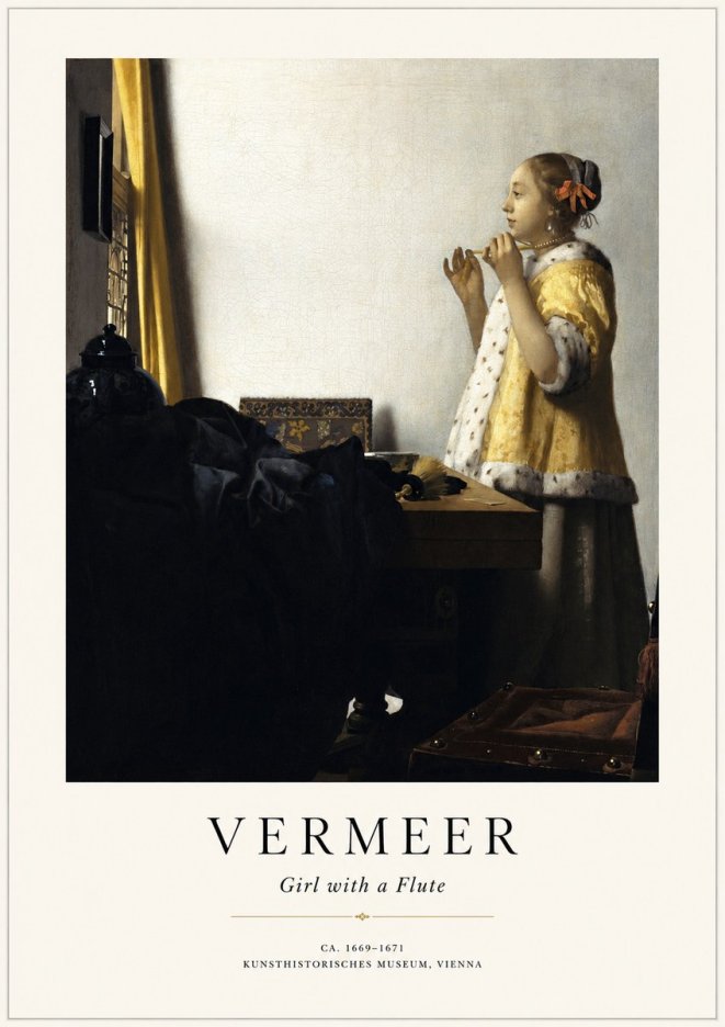 Vermeer Girl with a Flute No1 - Poszter