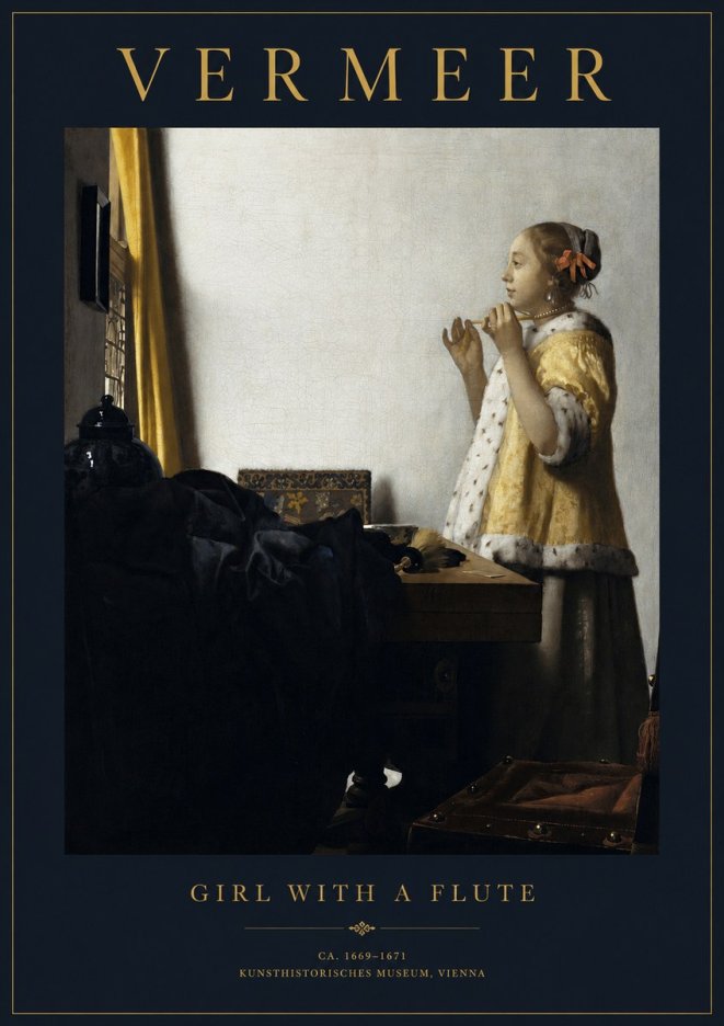 Vermeer Girl with a Flute No2 - Poszter