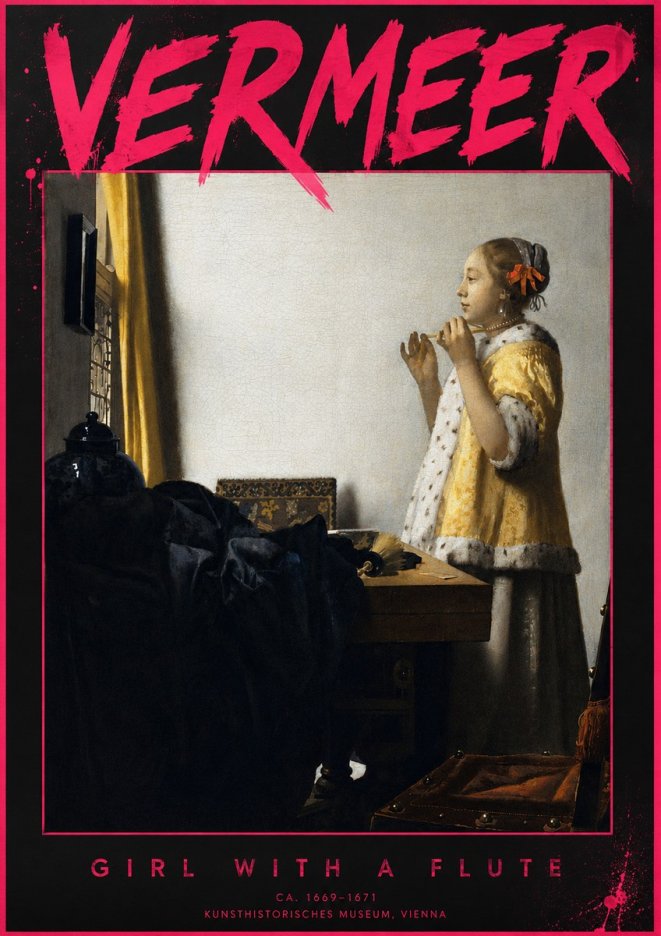Vermeer Girl with a Flute No6 - Poszter