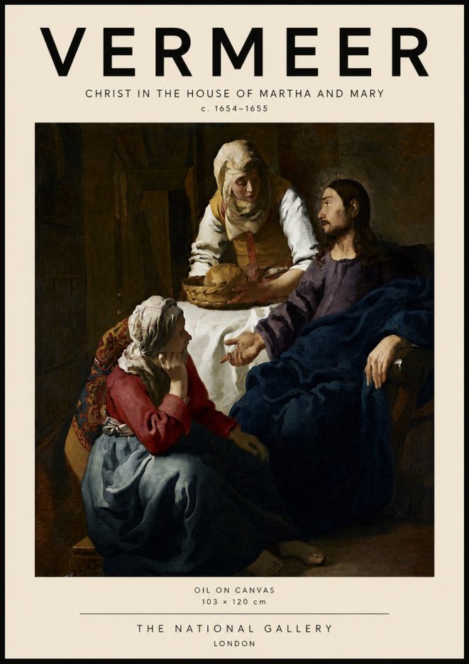 Vermeer Christ in the House of Martha and Mary No3 - Poszter