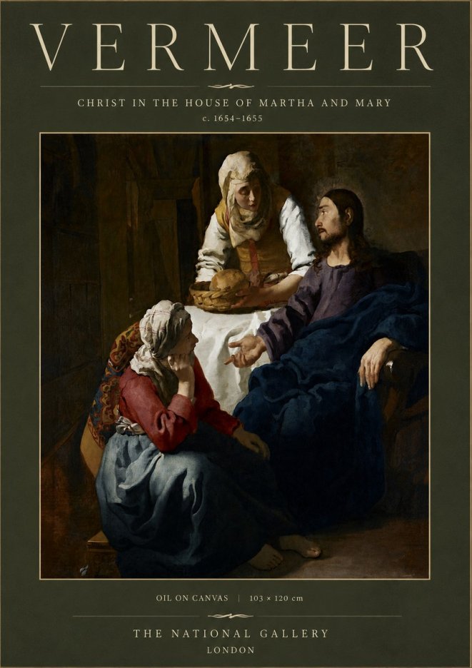 Vermeer Christ in the House of Martha and Mary No4 - Poszter