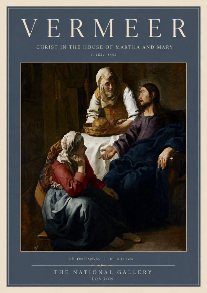 Vermeer Christ in the House of Martha and Mary No5 - Poszter