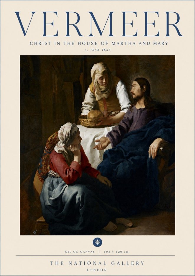 Vermeer Christ in the House of Martha and Mary No6 - Poszter