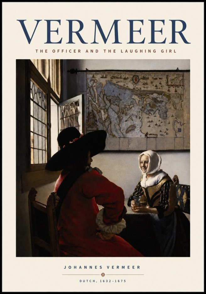 Vermeer The Officer and the Laughing Girl No2 - Poszter