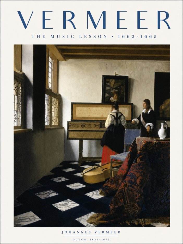 Vermeer The Music Lesson No2 - Poszter