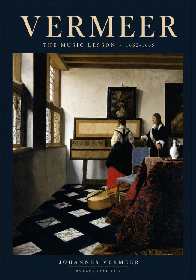 Vermeer The Music Lesson No6 - Poszter