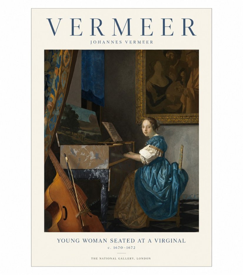 Vermeer Young Woman Seated at a Virginal No1 - Poszter